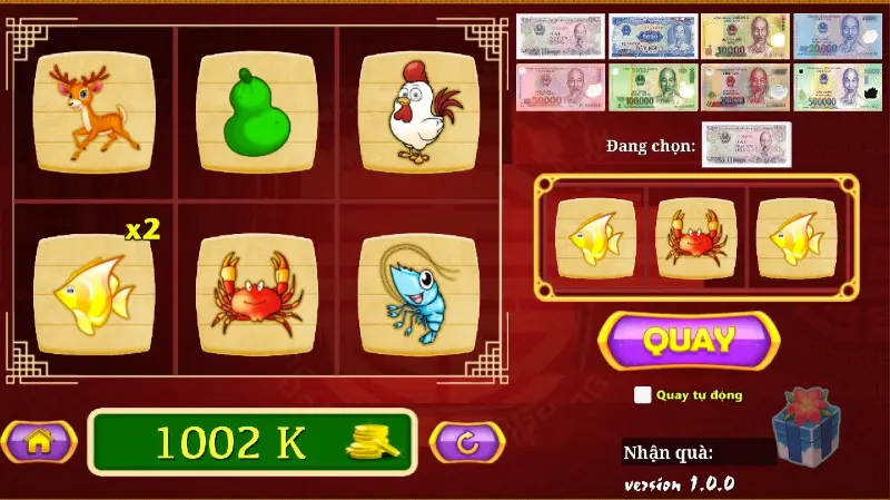 Bộ dụng cụ dùng trong game Bầu Cua